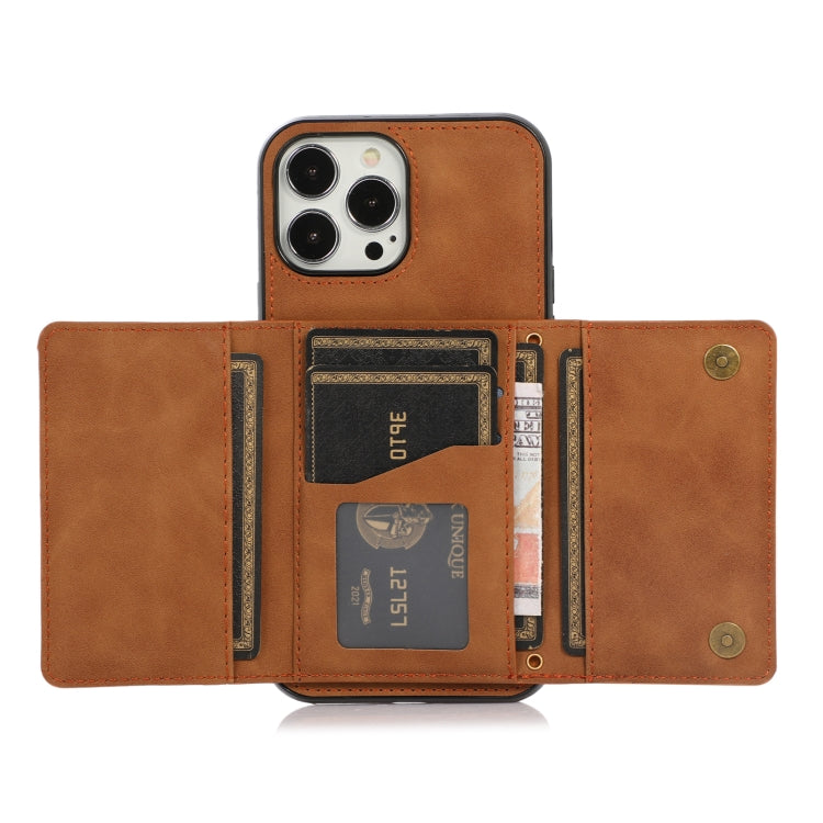 For iPhone 13 Pro Max Three-fold Leather Phone Case with Card Slot & Wallet & Holder
