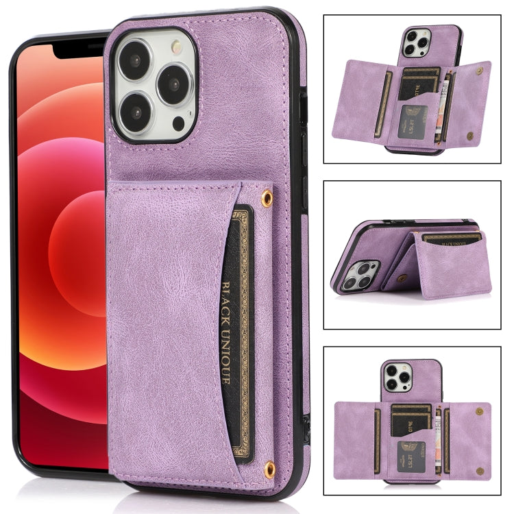For iPhone 13 Pro Max Three-fold Leather Phone Case with Card Slot & Wallet & Holder
