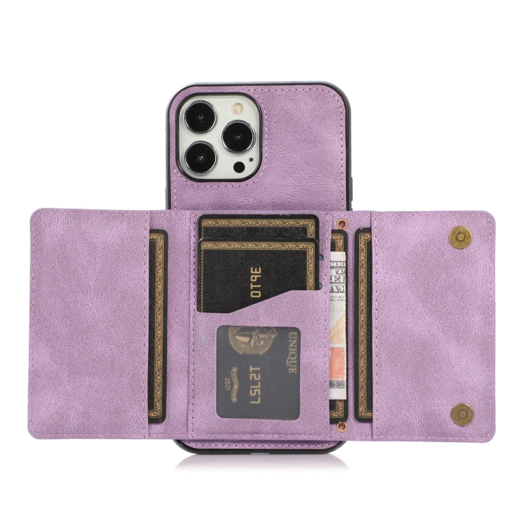 For iPhone 13 Pro Max Three-fold Leather Phone Case with Card Slot & Wallet & Holder