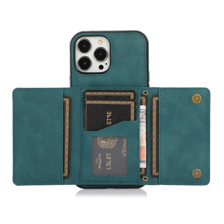 For iPhone 13 Pro Max Three-fold Leather Phone Case with Card Slot & Wallet & Holder