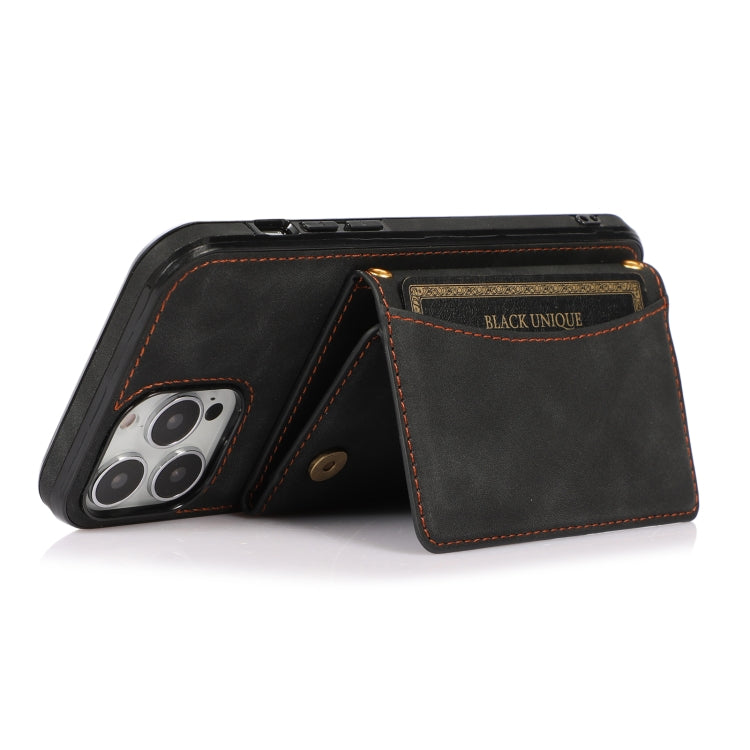 For iPhone 13 Pro Max Three-fold Leather Phone Case with Card Slot & Wallet & Holder