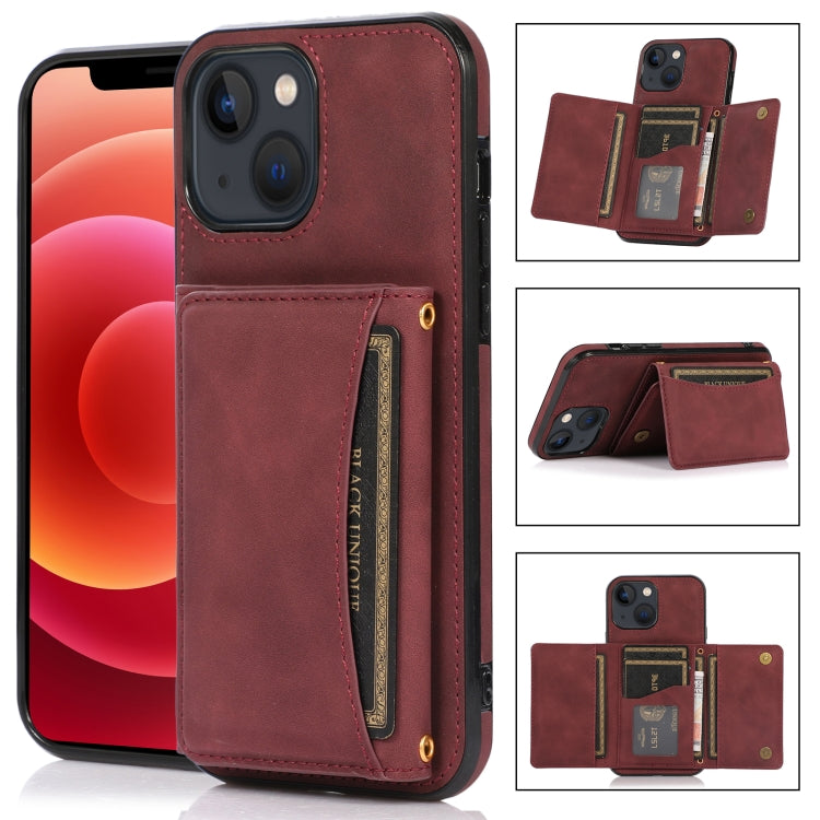 For iPhone 13 mini Three-fold Leather Phone Case with Card Slot & Wallet & Holder