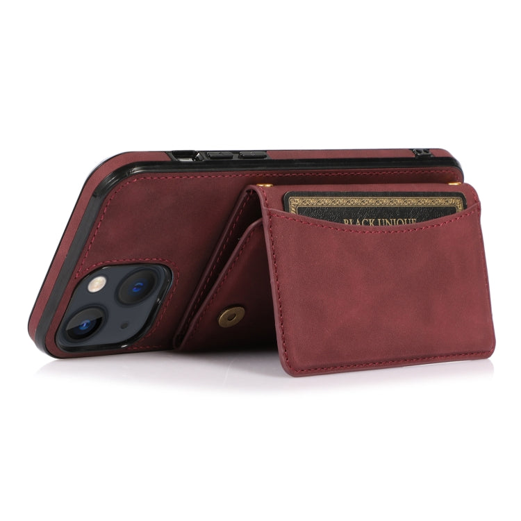 For iPhone 13 mini Three-fold Leather Phone Case with Card Slot & Wallet & Holder