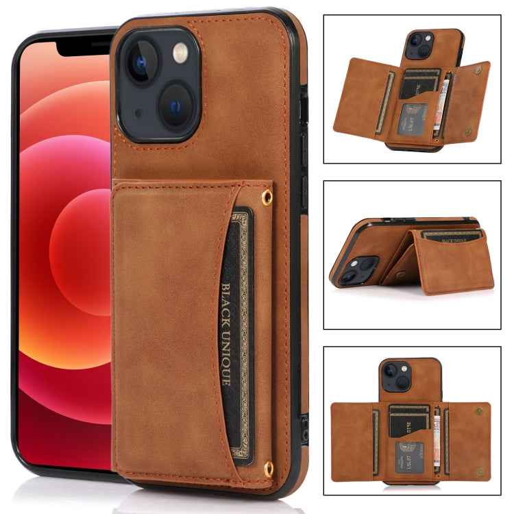 For iPhone 13 mini Three-fold Leather Phone Case with Card Slot & Wallet & Holder