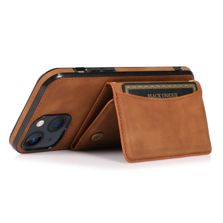 For iPhone 13 mini Three-fold Leather Phone Case with Card Slot & Wallet & Holder