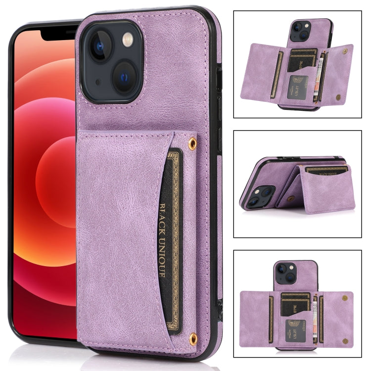 For iPhone 13 mini Three-fold Leather Phone Case with Card Slot & Wallet & Holder