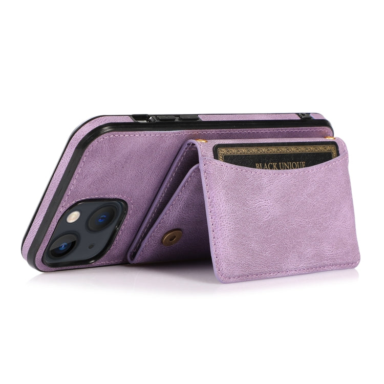 For iPhone 13 mini Three-fold Leather Phone Case with Card Slot & Wallet & Holder
