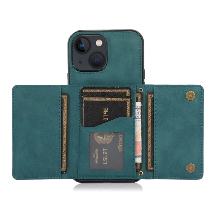 For iPhone 13 mini Three-fold Leather Phone Case with Card Slot & Wallet & Holder