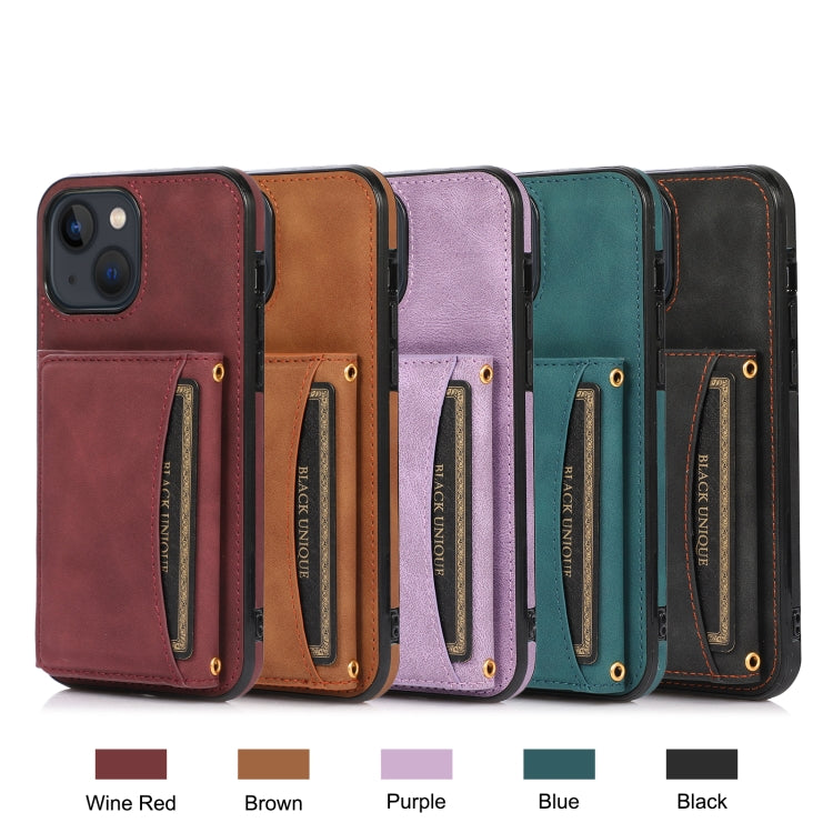 For iPhone 13 mini Three-fold Leather Phone Case with Card Slot & Wallet & Holder