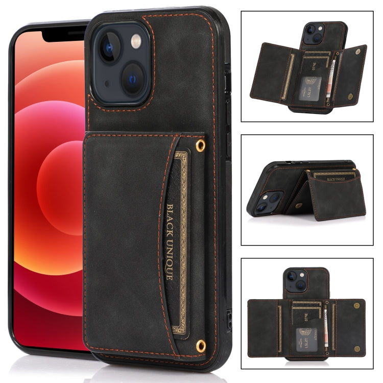 For iPhone 13 mini Three-fold Leather Phone Case with Card Slot & Wallet & Holder
