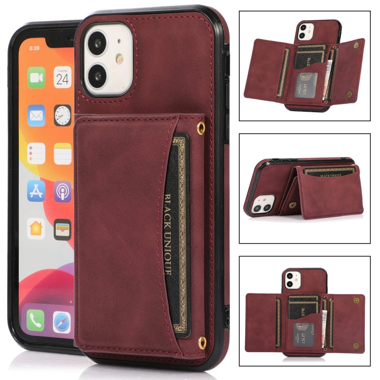 For iPhone 12 mini Three-fold Leather Phone Case with Card Slot & Wallet & Holder