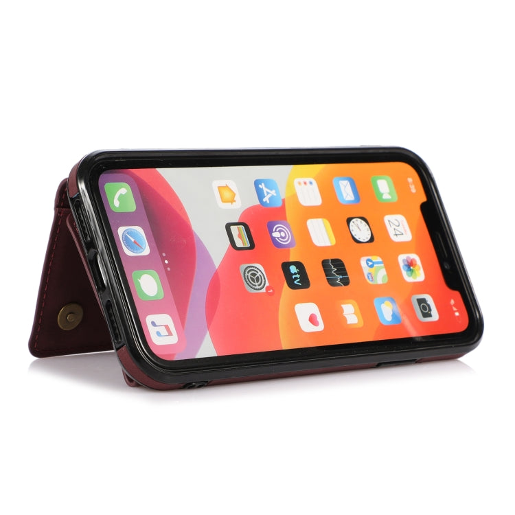 For iPhone 12 mini Three-fold Leather Phone Case with Card Slot & Wallet & Holder