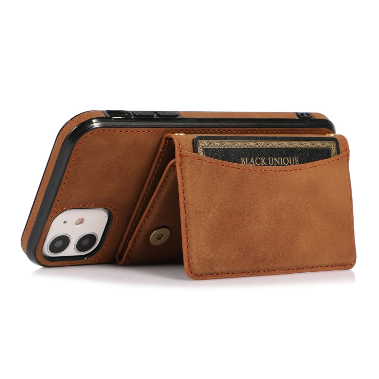 For iPhone 12 mini Three-fold Leather Phone Case with Card Slot & Wallet & Holder