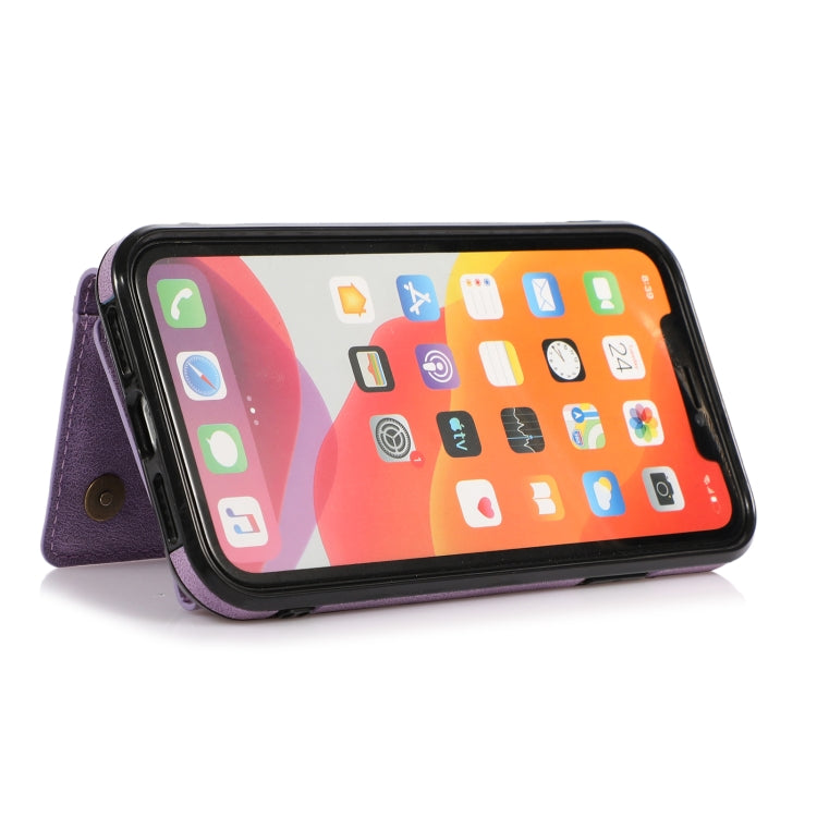 For iPhone 12 mini Three-fold Leather Phone Case with Card Slot & Wallet & Holder