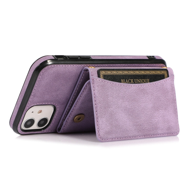For iPhone 12 mini Three-fold Leather Phone Case with Card Slot & Wallet & Holder