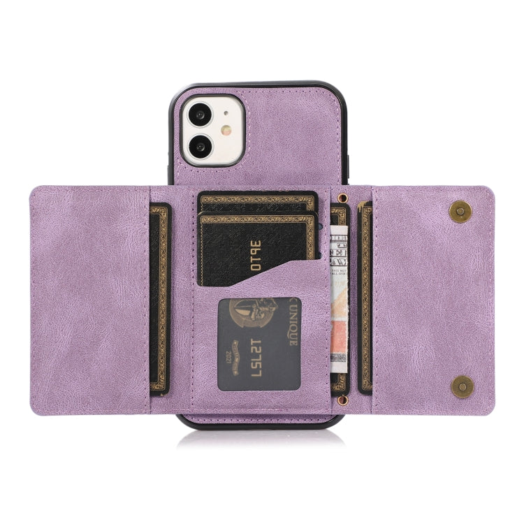 For iPhone 12 mini Three-fold Leather Phone Case with Card Slot & Wallet & Holder