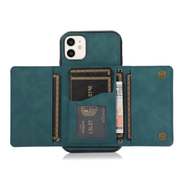 For iPhone 12 mini Three-fold Leather Phone Case with Card Slot & Wallet & Holder