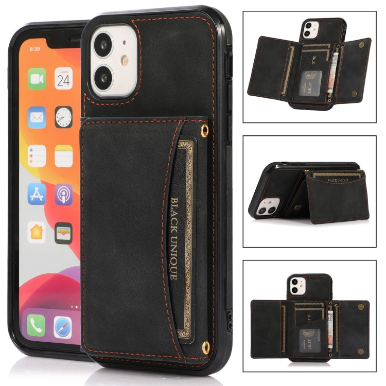 For iPhone 12 mini Three-fold Leather Phone Case with Card Slot & Wallet & Holder