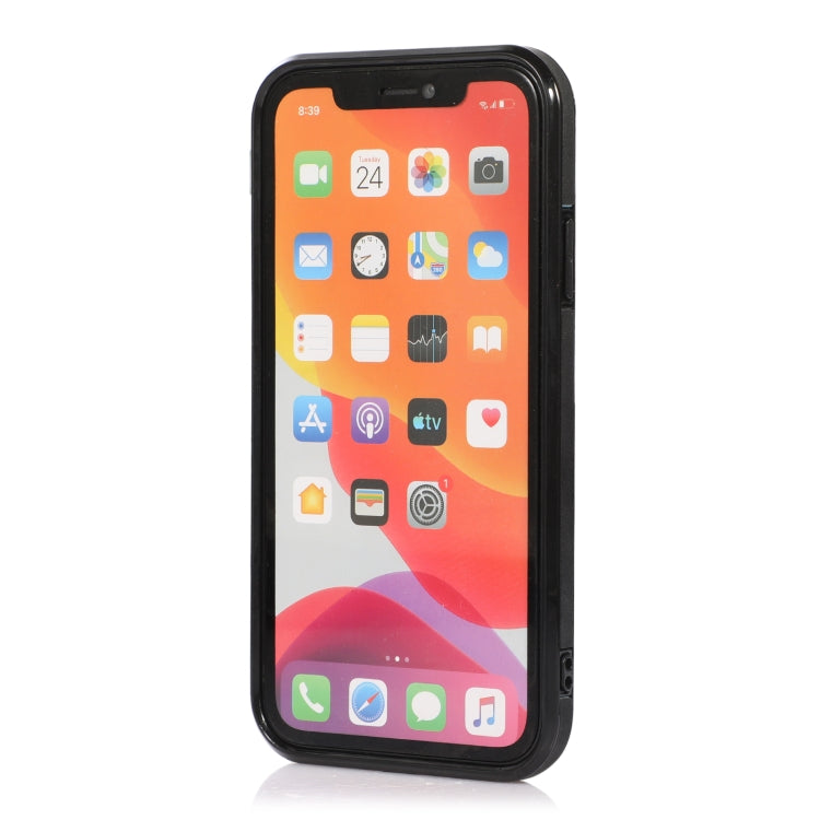 For iPhone 12 mini Three-fold Leather Phone Case with Card Slot & Wallet & Holder