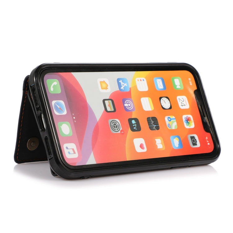 For iPhone 12 mini Three-fold Leather Phone Case with Card Slot & Wallet & Holder