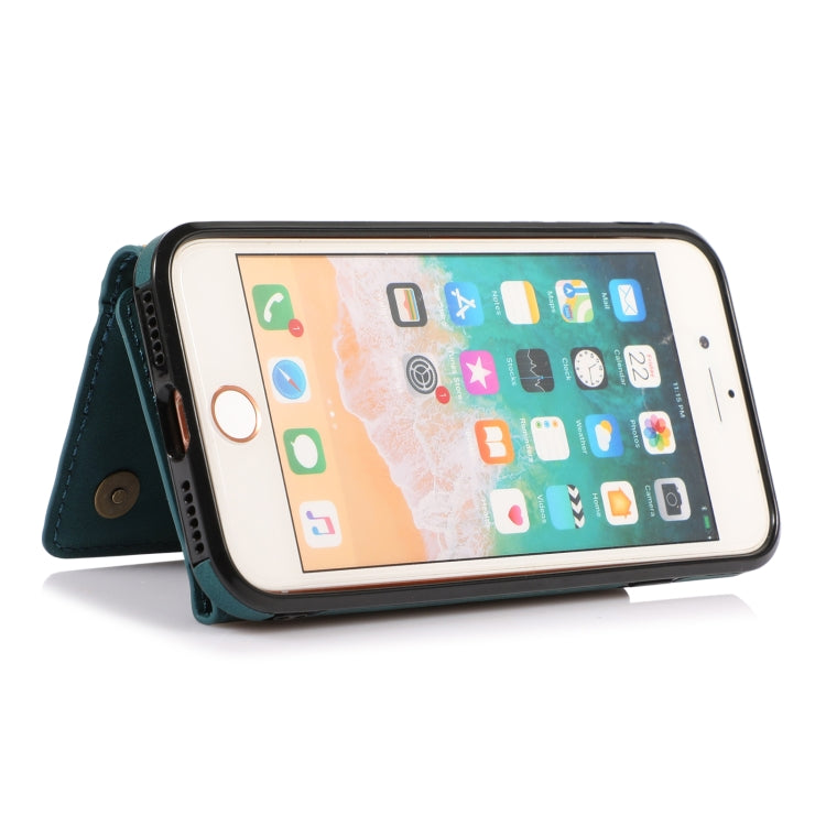 For iPhone SE 2022 / SE 2020 / 8 / 7 Three-fold Leather Phone Case with Card Slot & Wallet & Holder