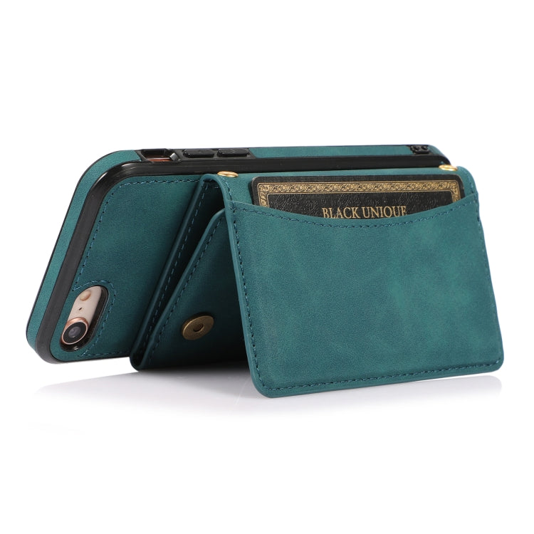 For iPhone SE 2022 / SE 2020 / 8 / 7 Three-fold Leather Phone Case with Card Slot & Wallet & Holder