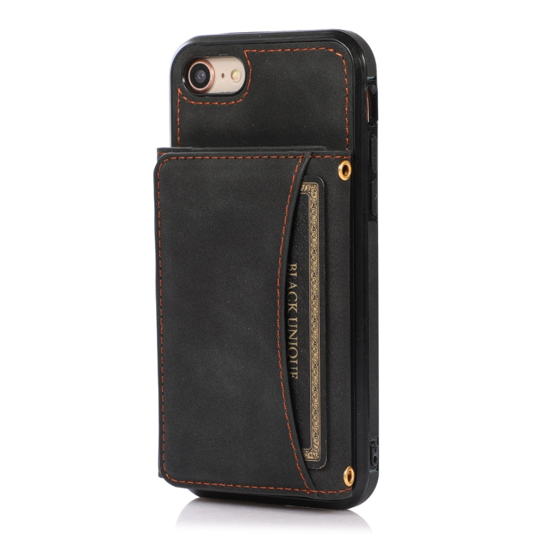 For iPhone SE 2022 / SE 2020 / 8 / 7 Three-fold Leather Phone Case with Card Slot & Wallet & Holder