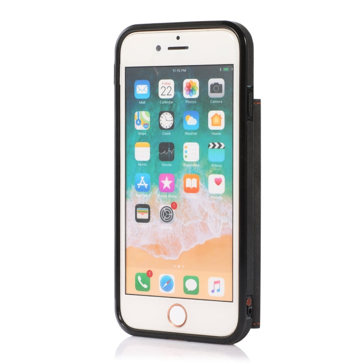 For iPhone SE 2022 / SE 2020 / 8 / 7 Three-fold Leather Phone Case with Card Slot & Wallet & Holder