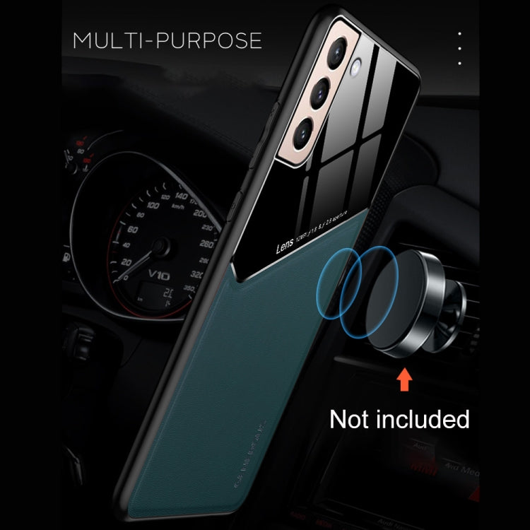 For Samsung Galaxy S22 5G Leather Glass Magnet Phone Case
