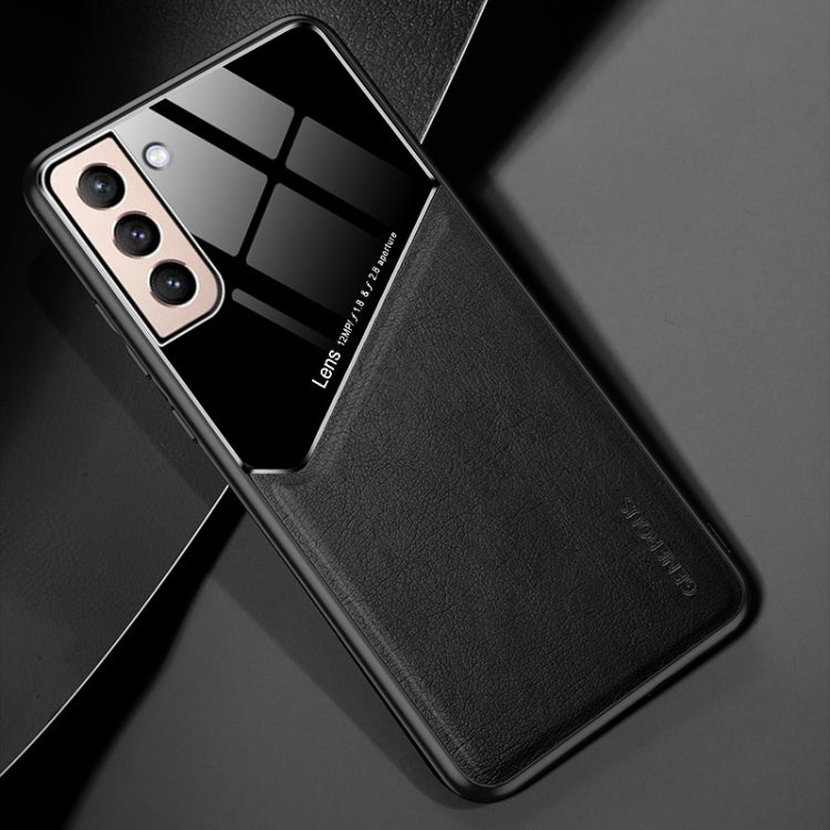 For Samsung Galaxy S22+ 5G Leather Glass Magnet Phone Case