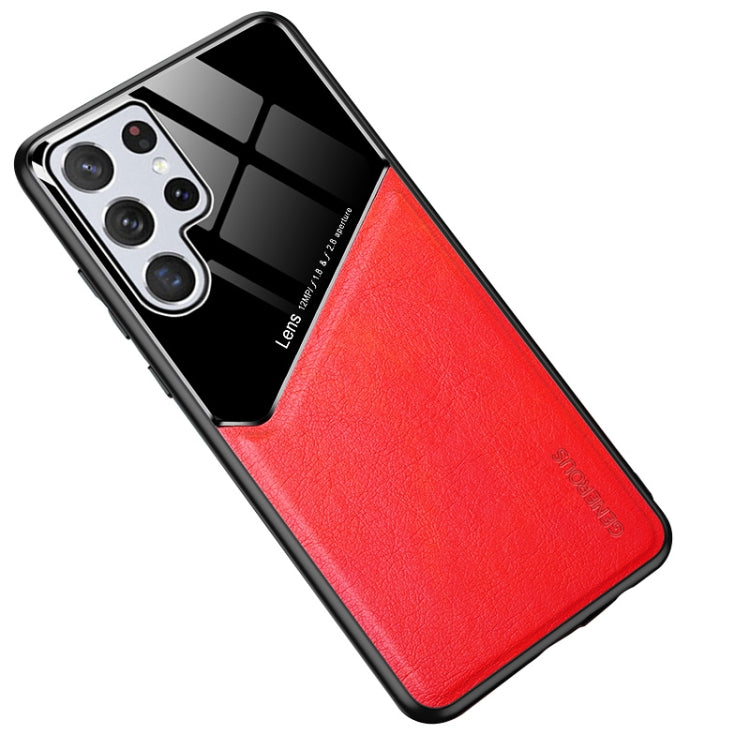 For Samsung Galaxy S22 Ultra 5G Leather Glass Magnet Phone Case
