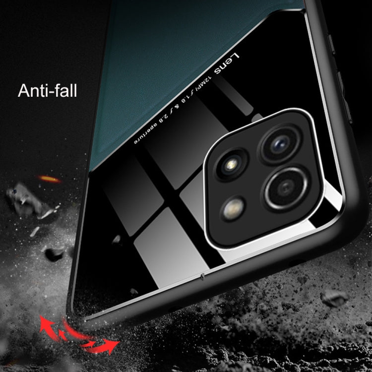 For Samsung Galaxy A03 Leather Glass Magnet Phone Case