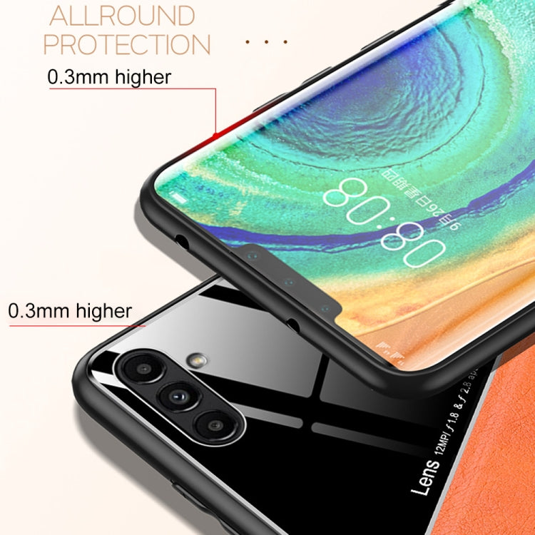 For Samsung Galaxy A13 5G Leather Glass Magnet Phone Case