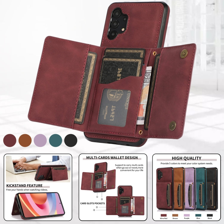 For Samsung Galaxy A32 4G Three-fold Leather Phone Case with Card Slot & Wallet & Holder