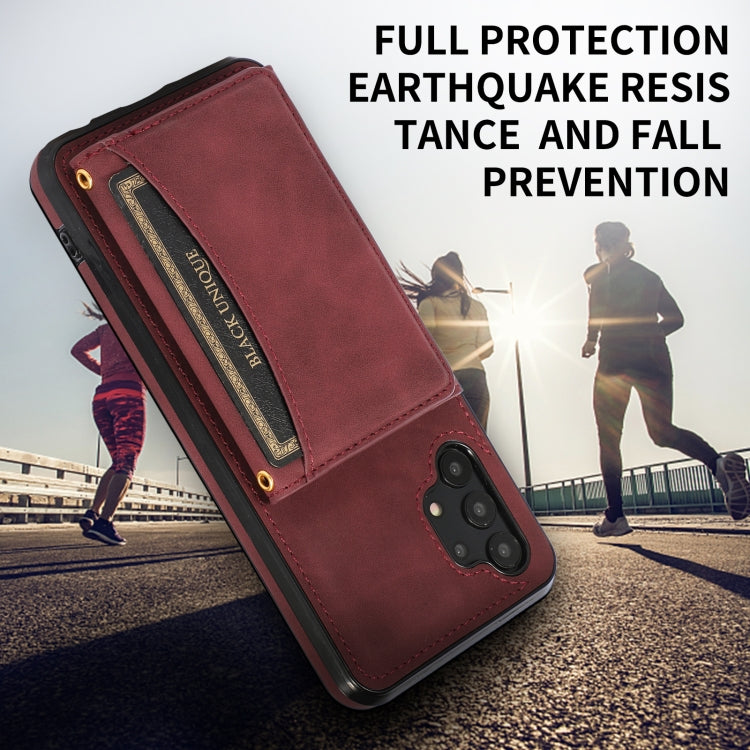 For Samsung Galaxy A32 4G Three-fold Leather Phone Case with Card Slot & Wallet & Holder