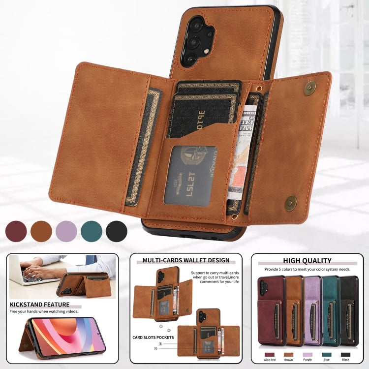 For Samsung Galaxy A32 4G Three-fold Leather Phone Case with Card Slot & Wallet & Holder