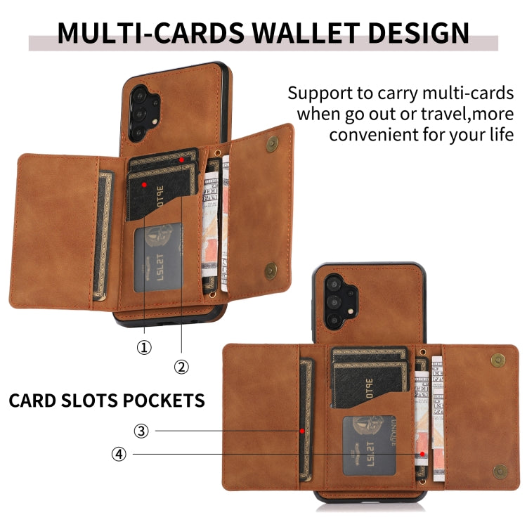 For Samsung Galaxy A32 4G Three-fold Leather Phone Case with Card Slot & Wallet & Holder