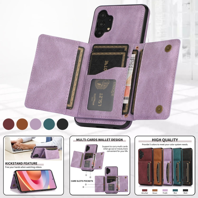 For Samsung Galaxy A32 4G Three-fold Leather Phone Case with Card Slot & Wallet & Holder