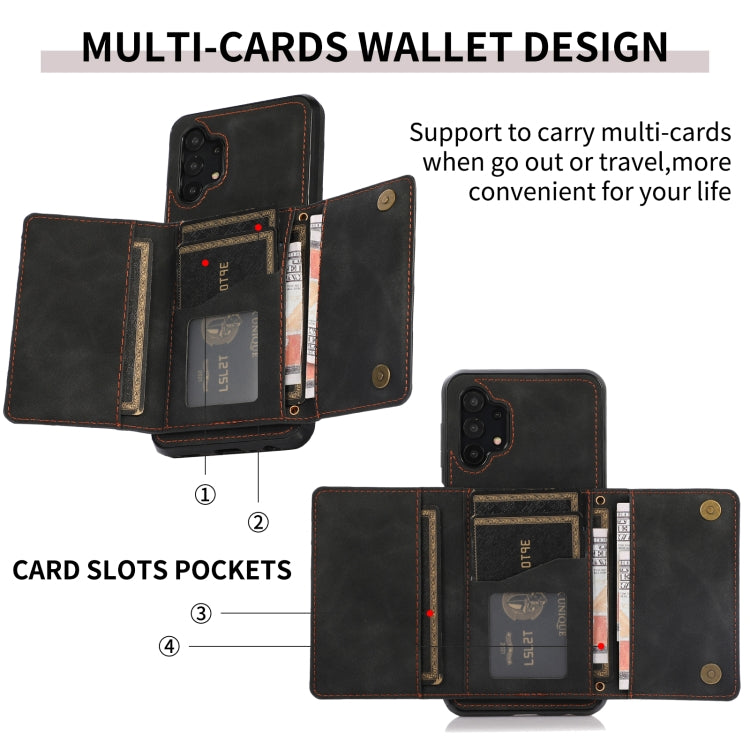 For Samsung Galaxy A32 4G Three-fold Leather Phone Case with Card Slot & Wallet & Holder