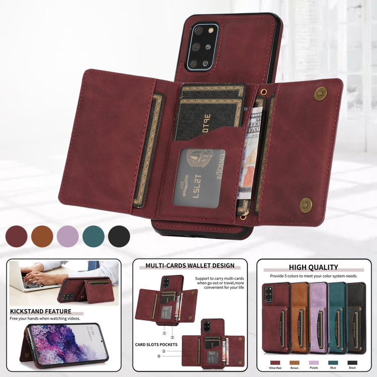 For Samsung Galaxy S20+ Three-fold Leather Phone Case with Card Slot & Wallet & Holder