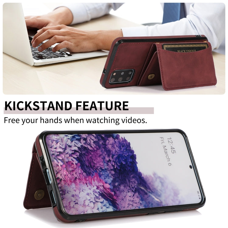 For Samsung Galaxy S20+ Three-fold Leather Phone Case with Card Slot & Wallet & Holder