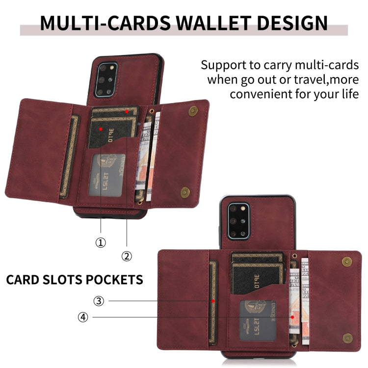 For Samsung Galaxy S20+ Three-fold Leather Phone Case with Card Slot & Wallet & Holder