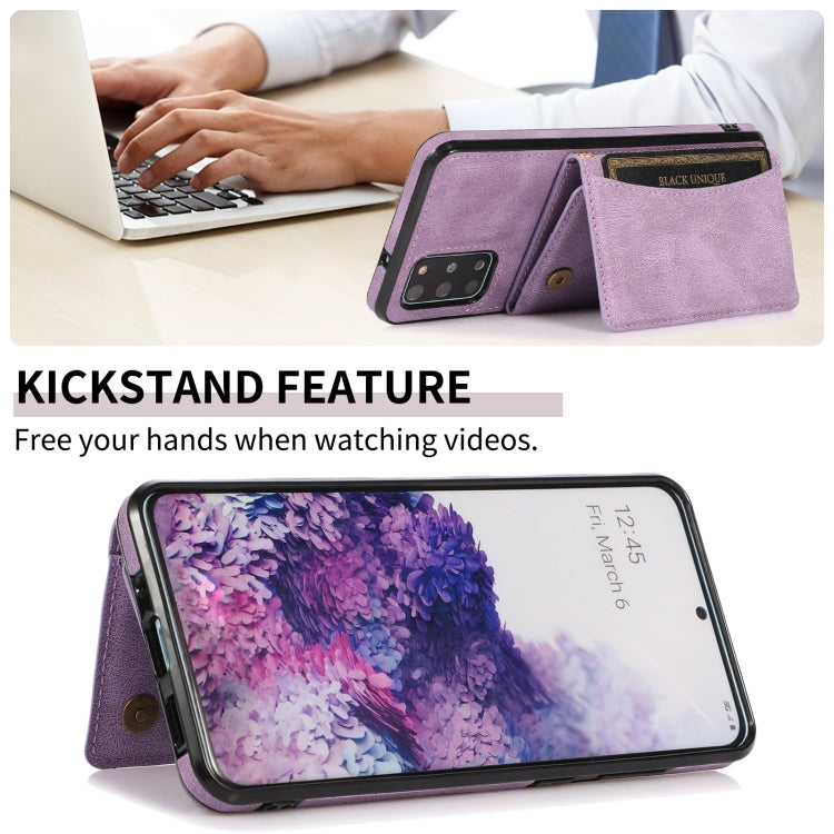 For Samsung Galaxy S20+ Three-fold Leather Phone Case with Card Slot & Wallet & Holder