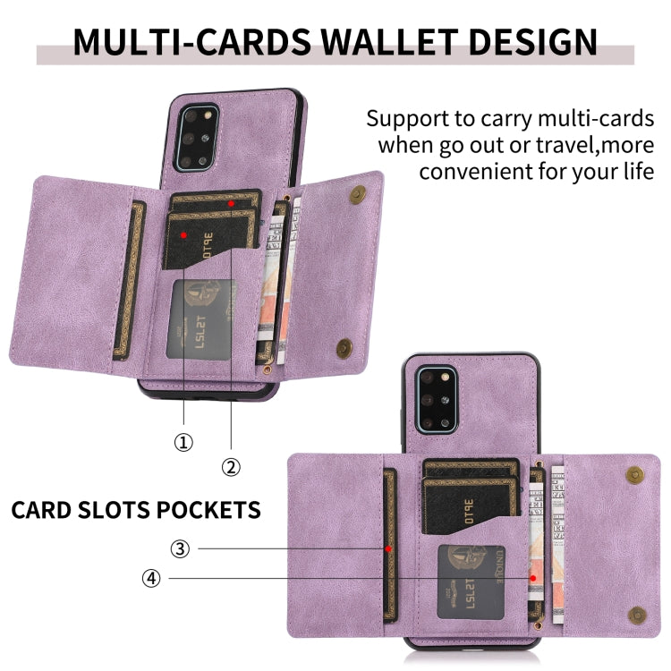 For Samsung Galaxy S20+ Three-fold Leather Phone Case with Card Slot & Wallet & Holder