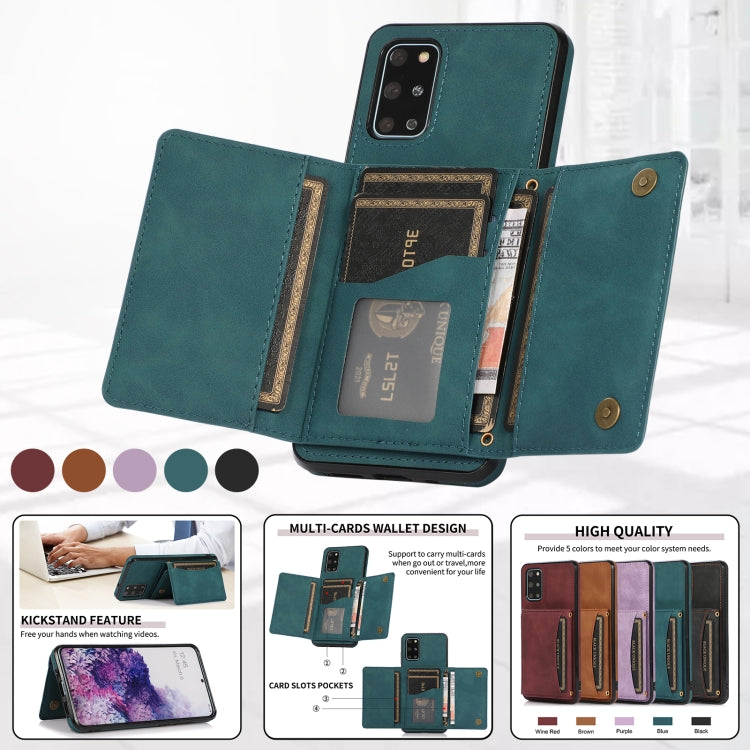 For Samsung Galaxy S20+ Three-fold Leather Phone Case with Card Slot & Wallet & Holder