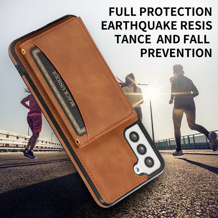 For Samsung Galaxy S21 Three-fold Leather Phone Case with Card Slot & Wallet & Holder