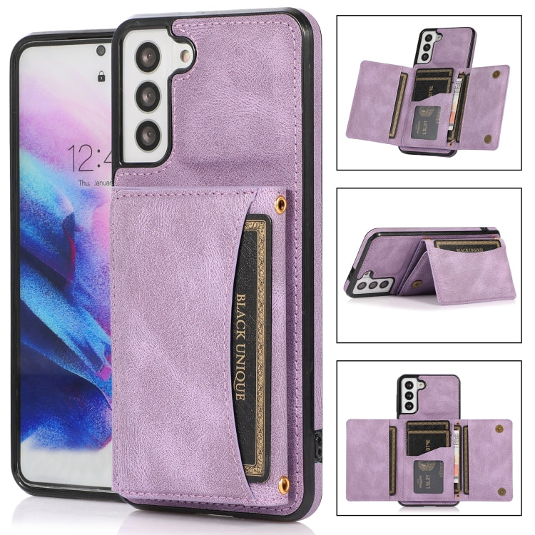 For Samsung Galaxy S21 Three-fold Leather Phone Case with Card Slot & Wallet & Holder