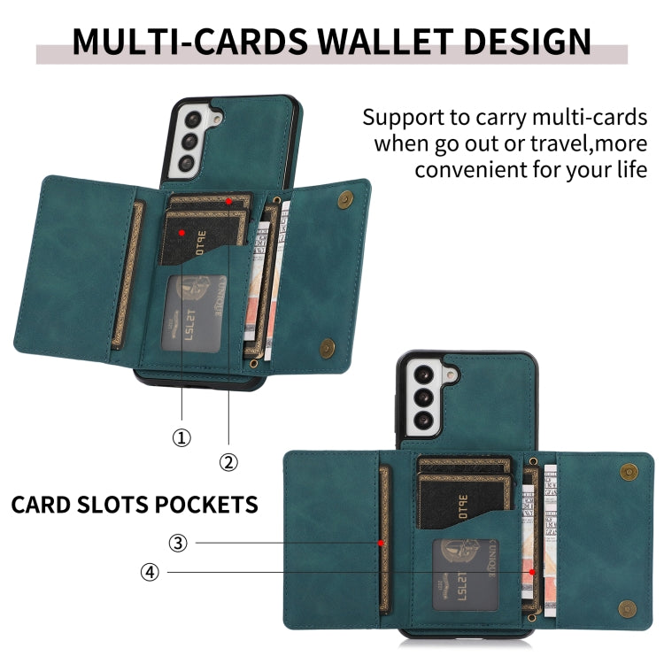 For Samsung Galaxy S21 Three-fold Leather Phone Case with Card Slot & Wallet & Holder