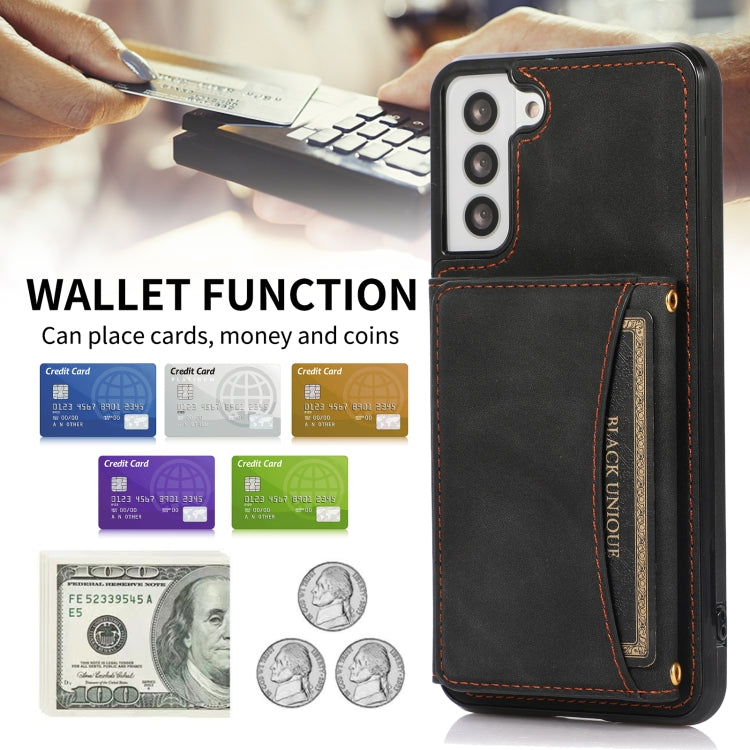 For Samsung Galaxy S21 Three-fold Leather Phone Case with Card Slot & Wallet & Holder