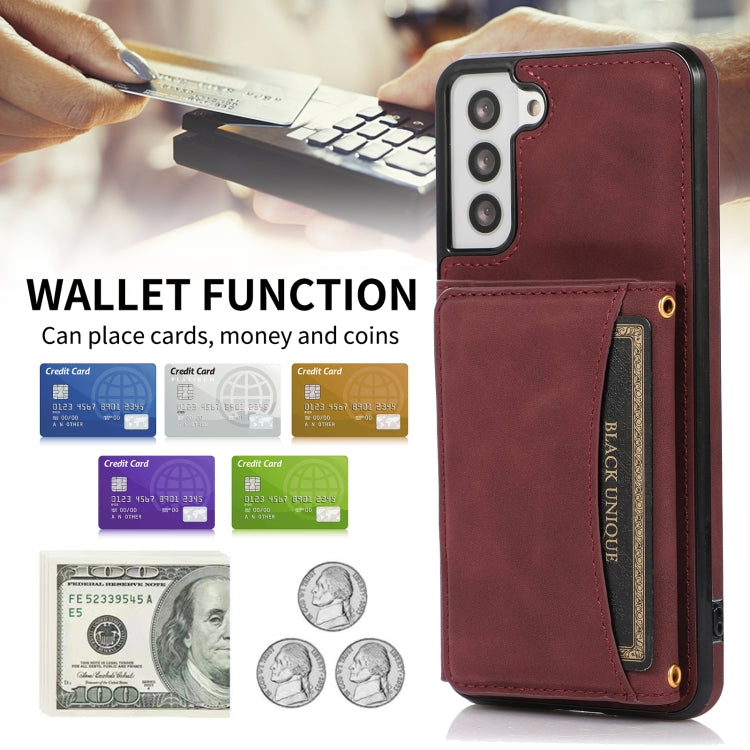 For Samsung Galaxy S21+ Three-fold Leather Phone Case with Card Slot & Wallet & Holder